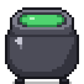 The Spellbin cauldron, bubbling green